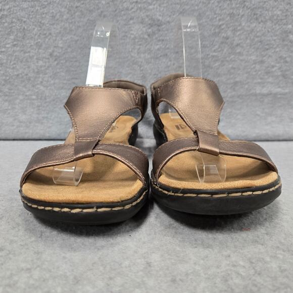 Clarks Leisa Foliage T Strap Sandals Size 9 - Picture 3 of 7